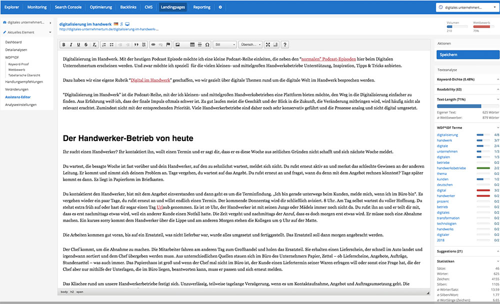Beispiel: SEO Tool von PageRangers.com